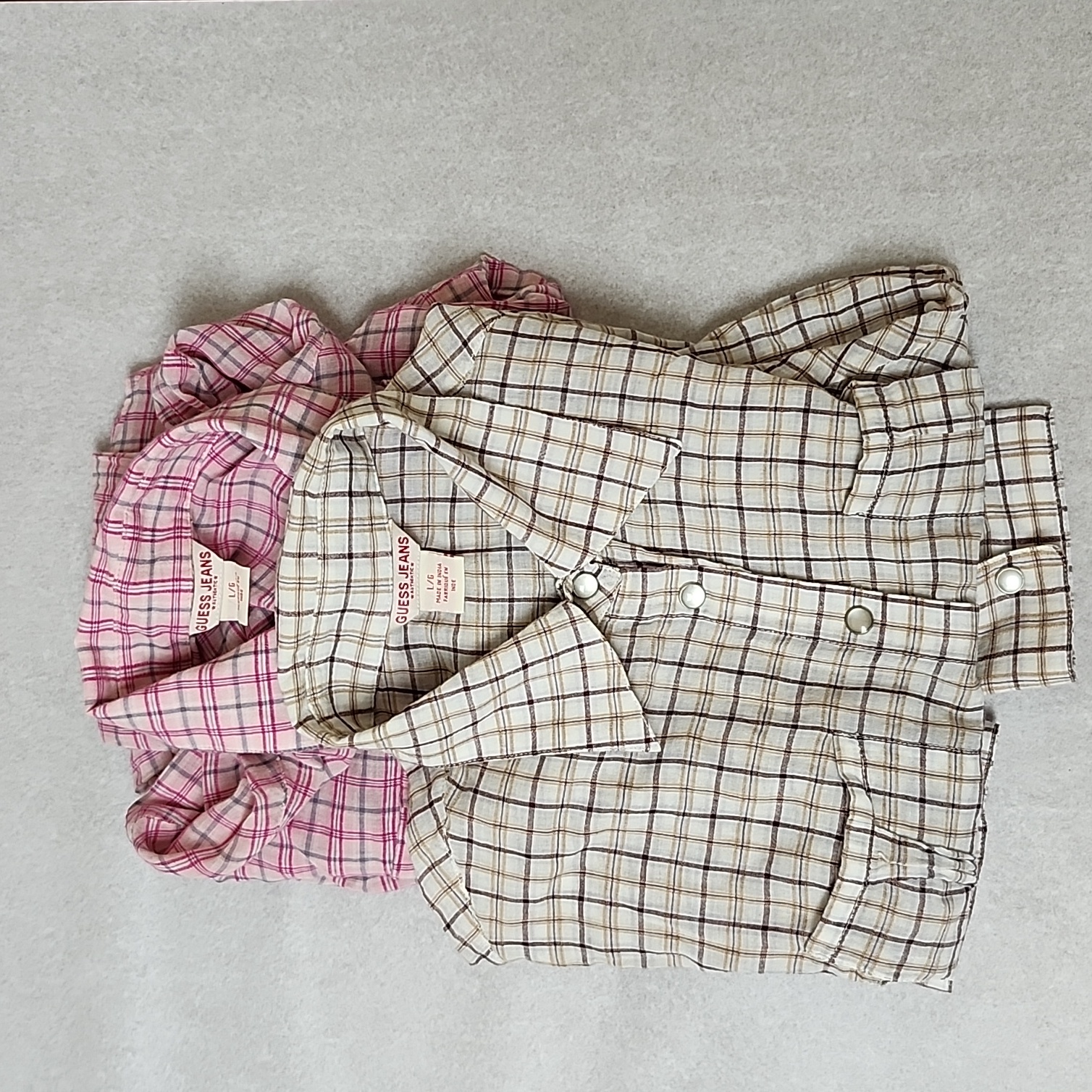 Guess Size L Lot Of 2 Women's Shirts Snap Closure